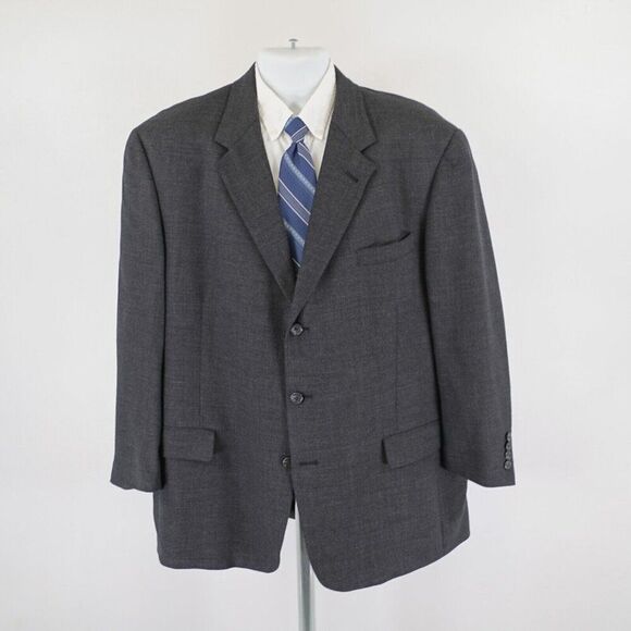 Vintage Tommy Hilfiger Tweed Wool Gray Spec Sport Coat 46R 3 Button‎ - Picture 4 of 12